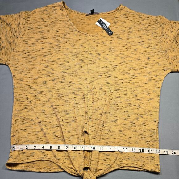 A+A Collection Brown Stone Knit Shirt NEW Stretch Knit 3/4 Sleeve V-Neck Women L - Picture 7 of 10